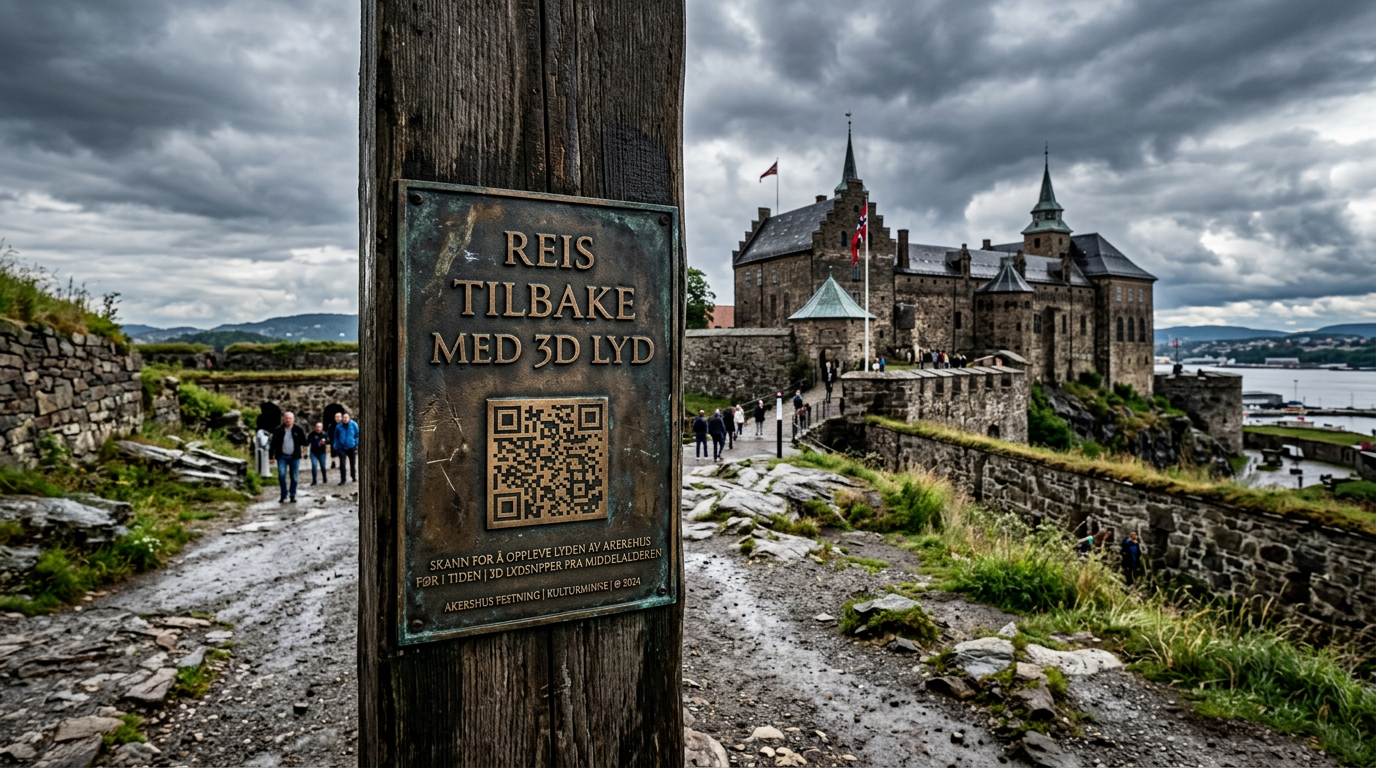 QR-kode for tidsreise i 3D-lyd